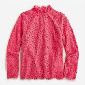J Crew Scalloped Mockneck Lace Top NWT